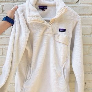 Patagonia white fleece pullover